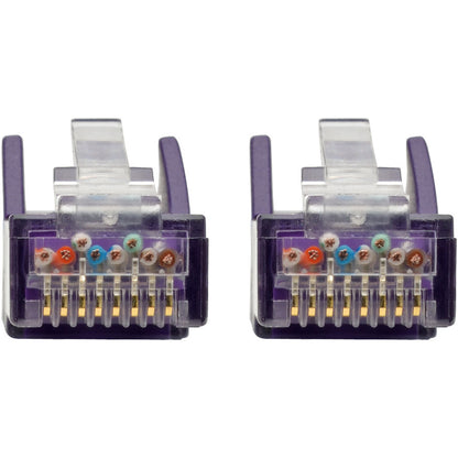 Tripp Lite by Eaton Cat6 Gigabit Snagless Molded UTP Patch Cable (RJ45 M/M), Purple, 1 ft N201-001-PU