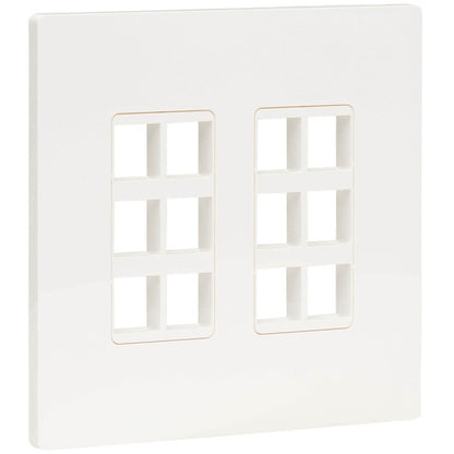 Tripp Lite by Eaton 12-Port Keystone Double-Gang Faceplate, White, TAA N080-212