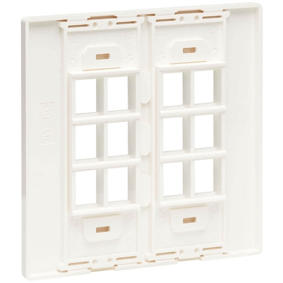 Tripp Lite by Eaton 12-Port Keystone Double-Gang Faceplate, White, TAA N080-212