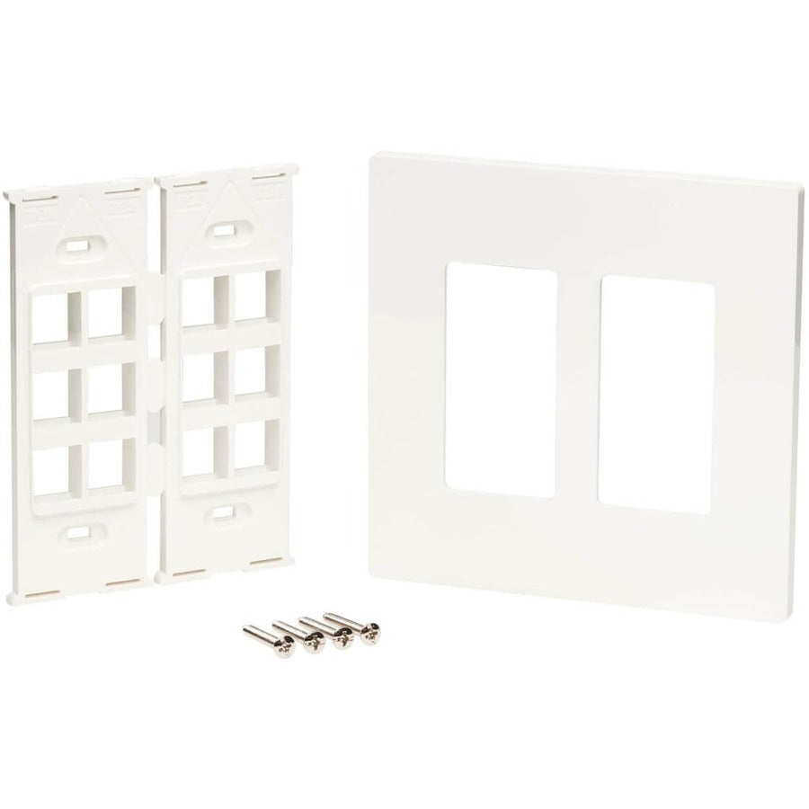 Tripp Lite by Eaton 12-Port Keystone Double-Gang Faceplate, White, TAA N080-212