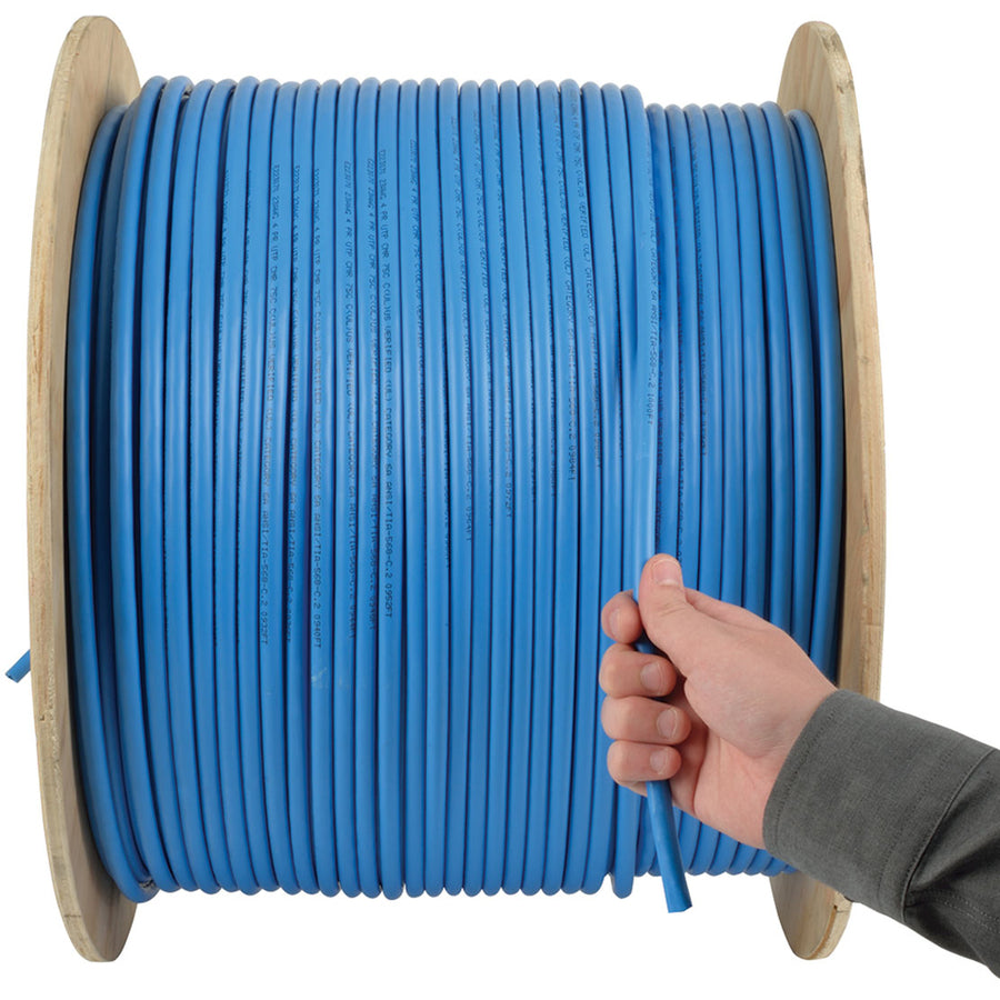 Tripp Lite by Eaton Cat6a 10G Bulk Solid-Core PVC Cable, Blue, 1000 ft N223-01K-BL