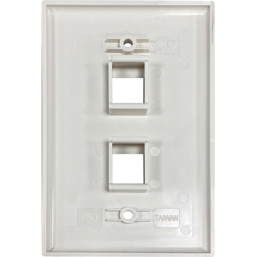 Tripp Lite by Eaton Safe-IT 2-Port Single-Gang Keystone Wall Plate, Antibacterial, Ivory Gloss, TAA N042AB-002-IVG