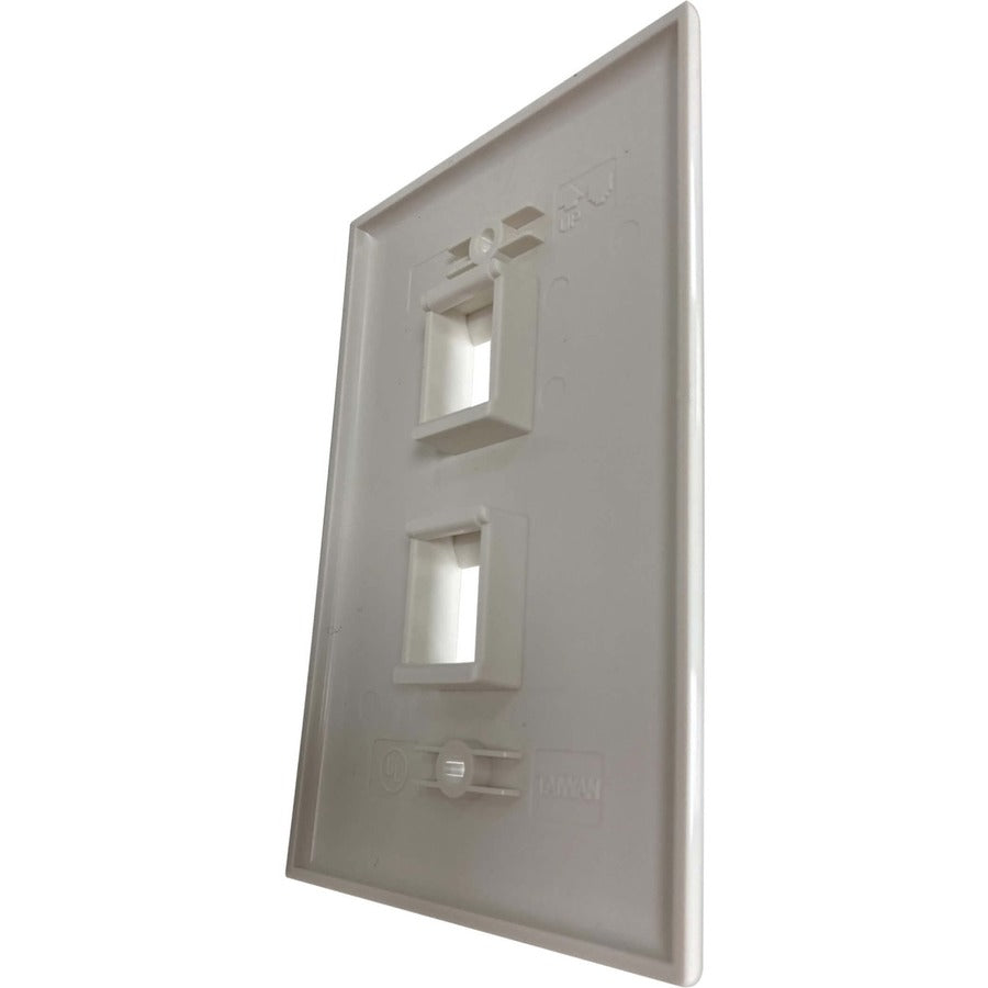 Tripp Lite by Eaton Safe-IT 2-Port Single-Gang Keystone Wall Plate, Antibacterial, Ivory Gloss, TAA N042AB-002-IVG