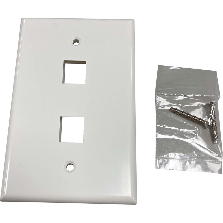 Tripp Lite by Eaton Safe-IT 2-Port Single-Gang Keystone Wall Plate, Antibacterial, Ivory Gloss, TAA N042AB-002-IVG