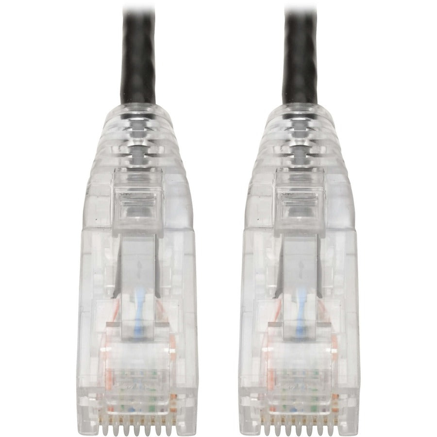 Tripp Lite by Eaton Cat6 UTP Patch Cable (RJ45) - M/M, Gigabit, Snagless, Molded, Slim, Black, 8 in N201-S8N-BK