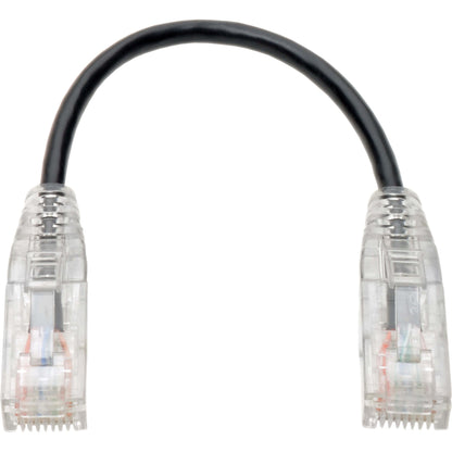 Tripp Lite by Eaton Cat6 UTP Patch Cable (RJ45) - M/M, Gigabit, Snagless, Molded, Slim, Black, 8 in N201-S8N-BK