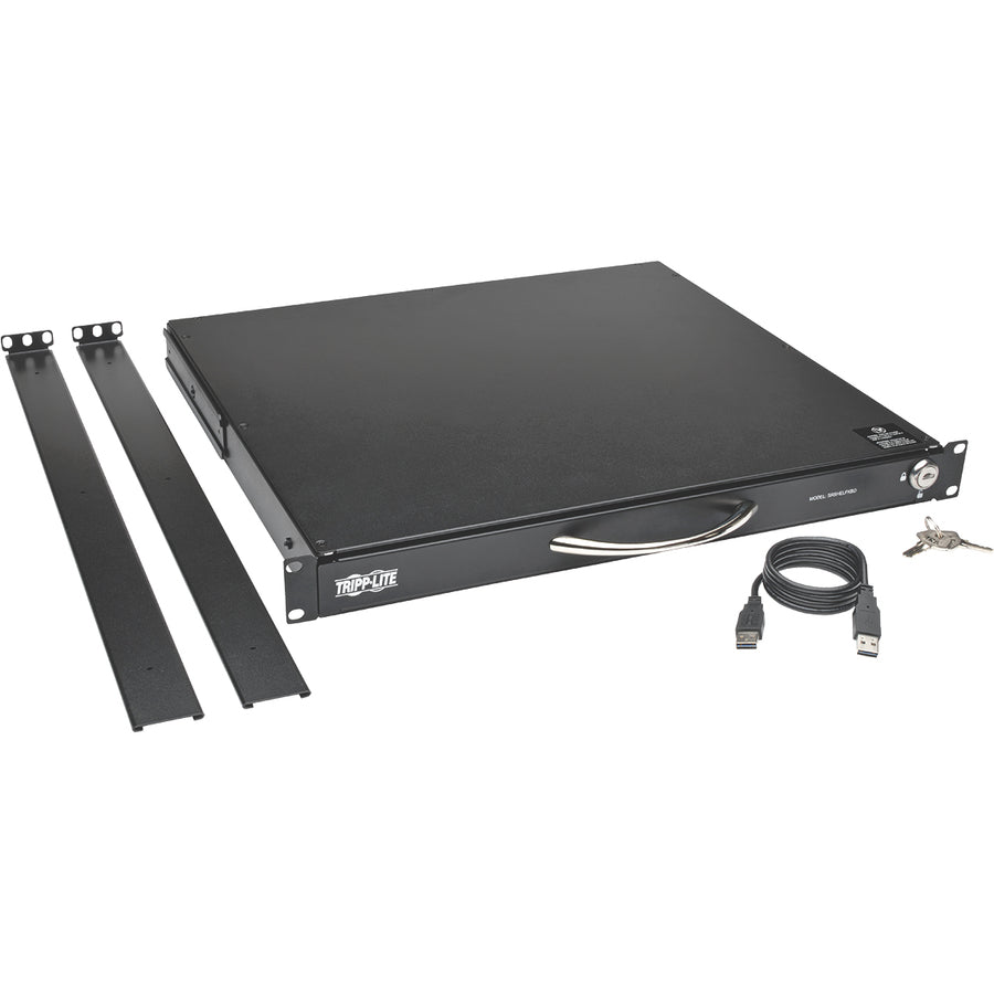 Tripp Lite by Eaton SmartRack 1U Rack-Mount Keyboard with KVM Cable Kit SRSHELFKBD