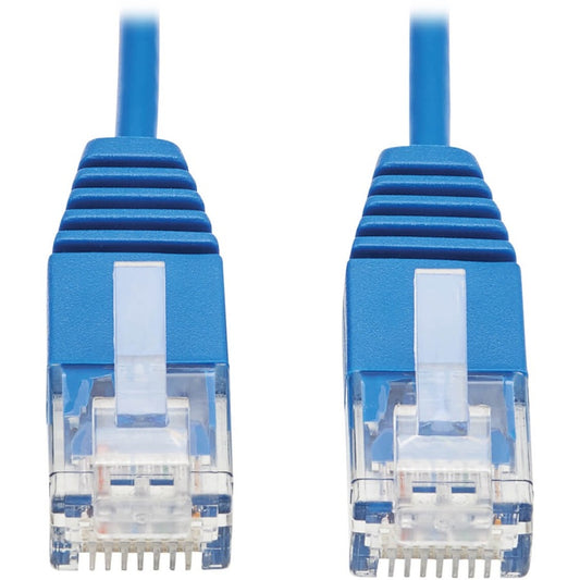 Tripp Lite by Eaton Cat6a 10G Certified Molded Ultra-Slim UTP Ethernet Cable (RJ45 M/M), Blue, 6 in. N261-UR6N-BL