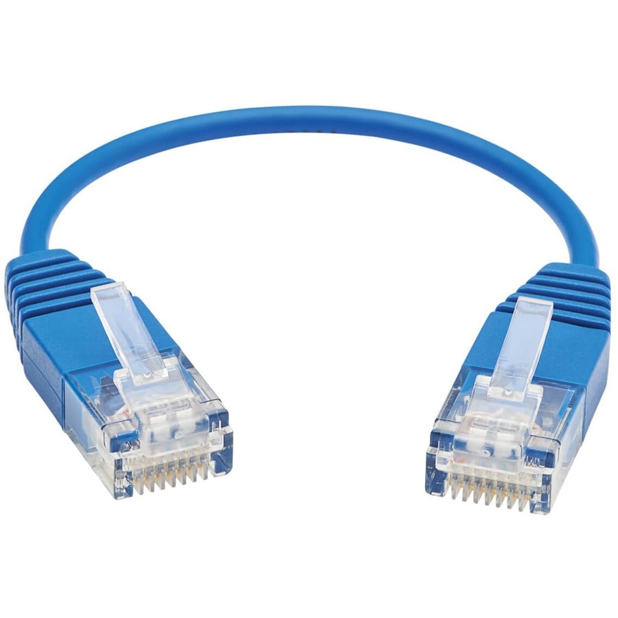 Tripp Lite by Eaton Cat6a 10G Certified Molded Ultra-Slim UTP Ethernet Cable (RJ45 M/M), Blue, 6 in. N261-UR6N-BL