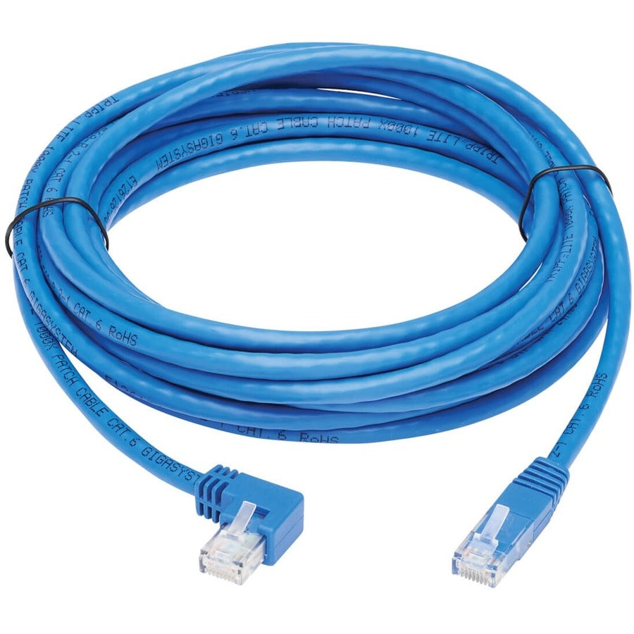 Tripp Lite by Eaton N204-015-BL-LA Left-Angle Cat6 Ethernet Cable - 15 ft., M/M, Blue N204-015-BL-LA