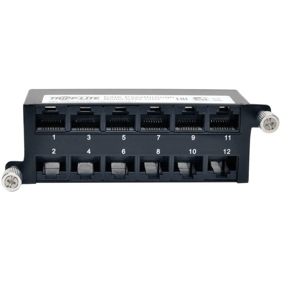 Tripp Lite High Density Cat6a Pass-Through Cassette 12 RJ45 N484-12RJ