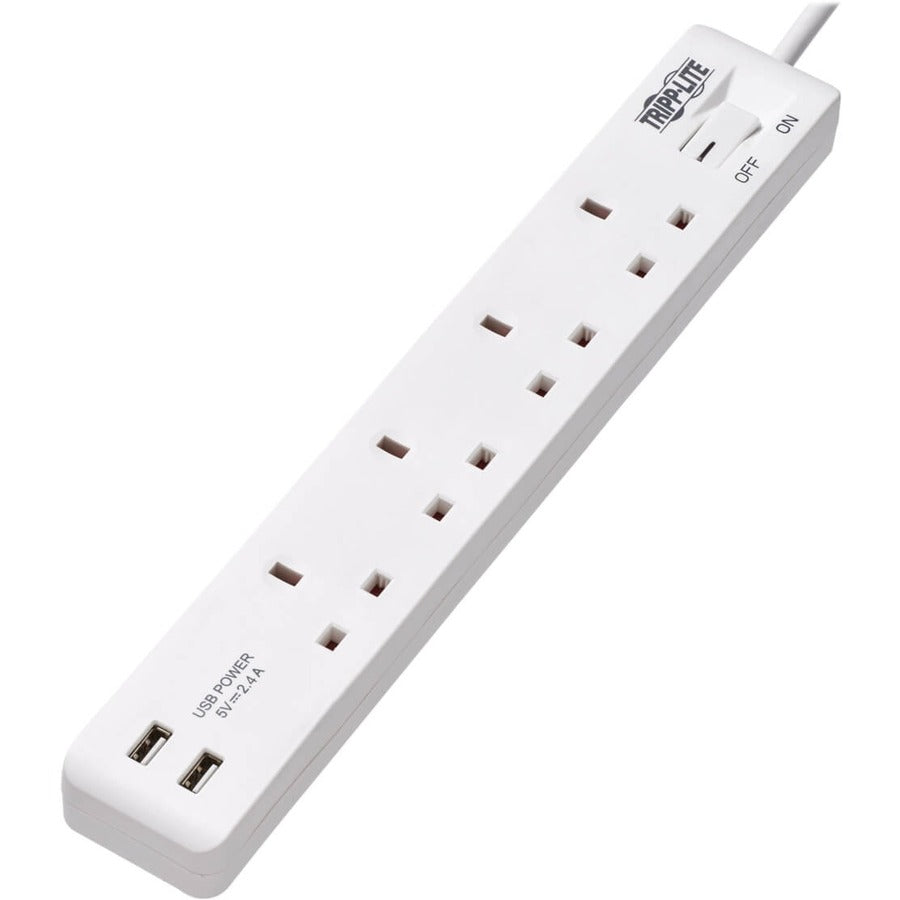 Tripp Lite by Eaton Protect It! PS4B18USBW 4-Outlets Power Strip PS4B18USBW