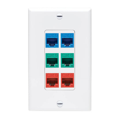 Tripp Lite by Eaton Center Plate Insert, Decora Style - Vertical, 6 Ports N042D-006V-WH