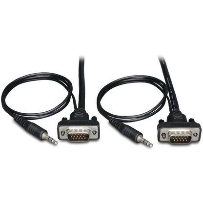 Tripp Lite 6ft VGA Coax Monitor Cable Low Profile with Audio and RGB High Resolution HD15 3.5mm M/M 6' P504-006-SM