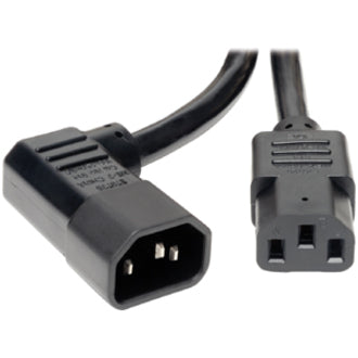 Tripp Lite 6ft Power Cord Extension Cable Left Angle C14 to C13 Heavy Duty 15A 14AWG 6' P005-006-14LA