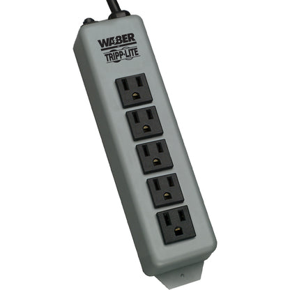 Tripp Lite Waber Power Strip Metal 5-15R 5 Outlet 5-15P 15' Cord - NEMA 5-15P - 15ft 602-15