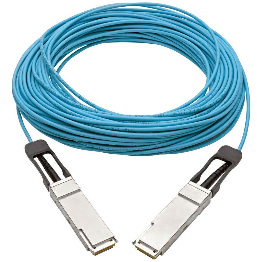 Tripp Lite by Eaton QSFP+ to QSFP+ Active Optical Cable - 40Gb, AOC, M/M, Aqua, 30 m (98.4 ft.) N28F-30M-AQ