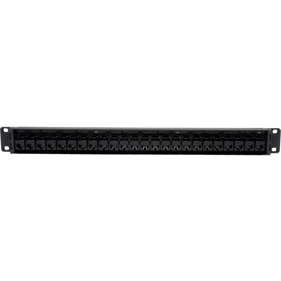 Tripp Lite 24-Port Cat5e Cat5 Feedthrough Patch Panel Rackmount 1URM RJ45 Ethernet TAA N054-024