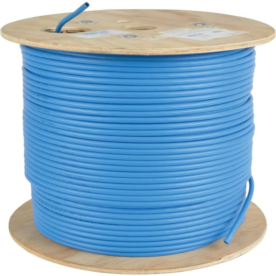 Tripp Lite by Eaton Cat5e 350 MHz Bulk Solid-Core PVC Cable, Blue, 1000 ft., TAA N022-01K-BL