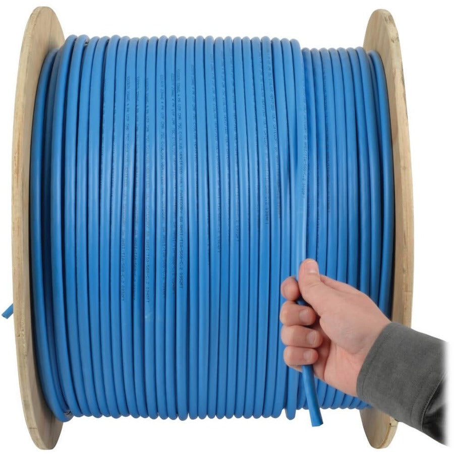 Tripp Lite by Eaton Cat5e 350 MHz Bulk Solid-Core PVC Cable, Blue, 1000 ft., TAA N022-01K-BL