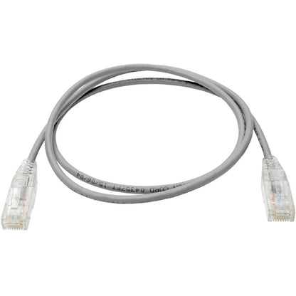 Tripp Lite by Eaton Cat6 UTP Patch Cable (RJ45) - M/M, Gigabit, Snagless, Molded, Slim, Gray, 3 ft. N201-S03-GY