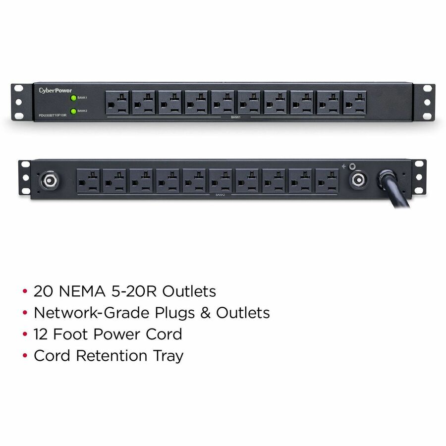 CyberPower Basic PDU30BT10F10R 20-Outlets PDU PDU30BT10F10R