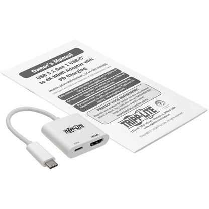 Tripp Lite by Eaton U444-06N-H4K6WC USB-C 3.1 to HDMI 4K Adapter, M/F, White U444-06N-H4K6WC