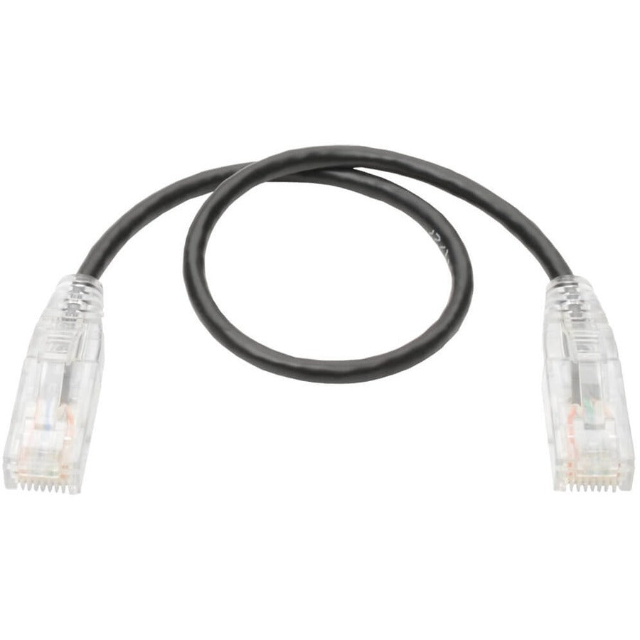 Tripp Lite by Eaton Cat6 UTP Patch Cable (RJ45) - M/M, Gigabit, Snagless, Molded, Slim, Black, 1 ft. N201-S01-BK