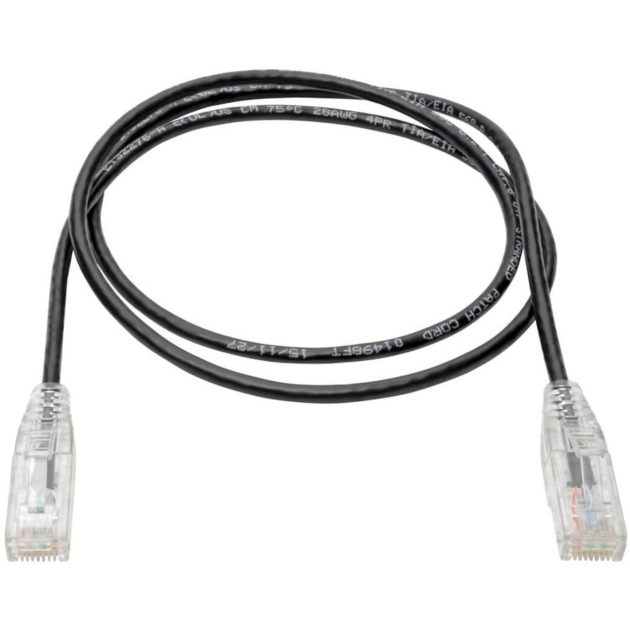 Tripp Lite by Eaton Cat6 UTP Patch Cable (RJ45) - M/M, Gigabit, Snagless, Molded, Slim, Black, 2 ft N201-S02-BK