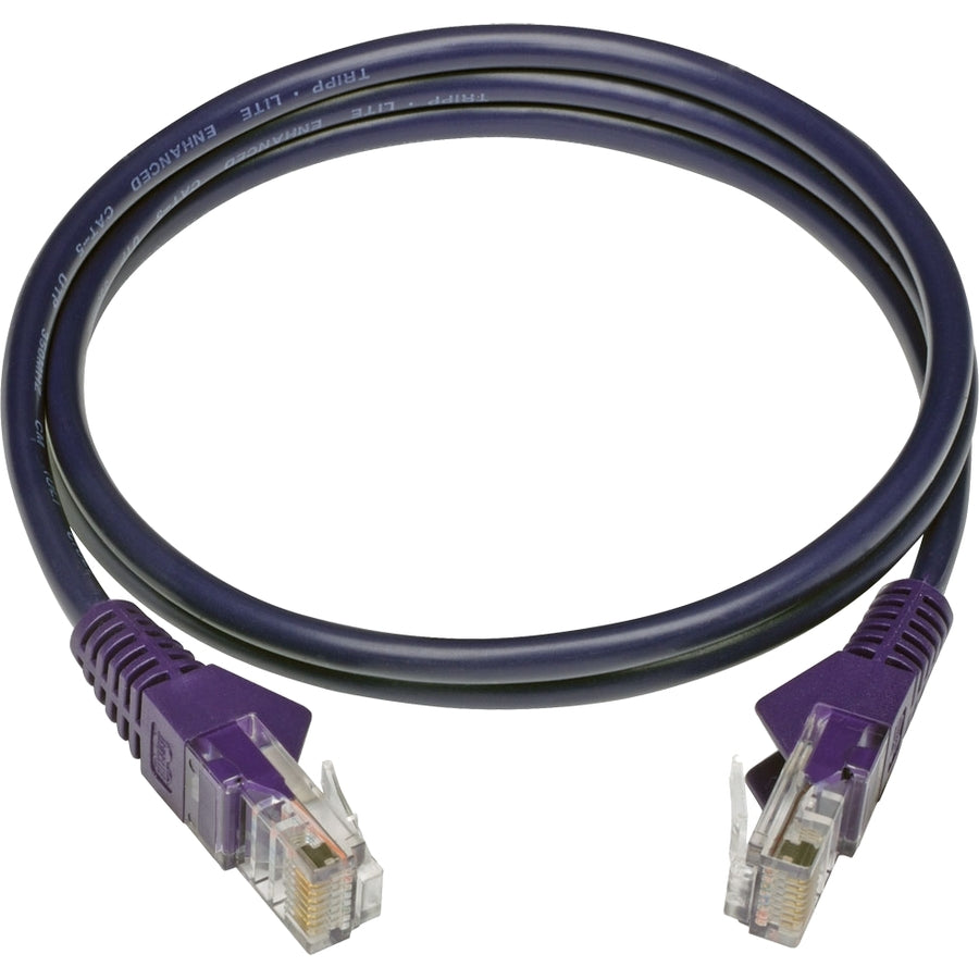 Tripp Lite by Eaton Cat5e 350 MHz Snagless Molded UTP Patch Cable (RJ45 M/M), Purple, 3 ft N001-003-PU