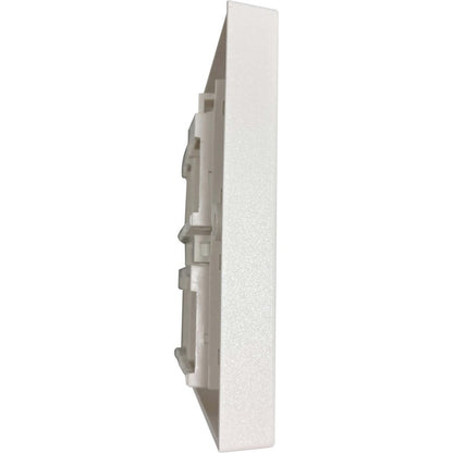 Tripp Lite by Eaton 4-Port UK-Style Keystone Wall Plate, Unloaded Shuttered Module, White N042U-W04-S