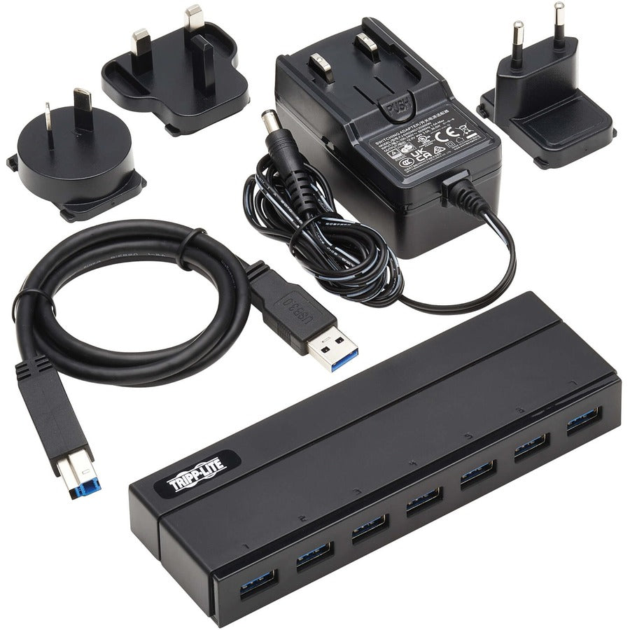 Tripp Lite by Eaton 7-Port USB-A Mini Hub - USB 3.2 Gen 1, International Plug Adapters U360-007-INT