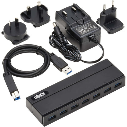 Tripp Lite by Eaton 7-Port USB-A Mini Hub - USB 3.2 Gen 1, International Plug Adapters U360-007-INT