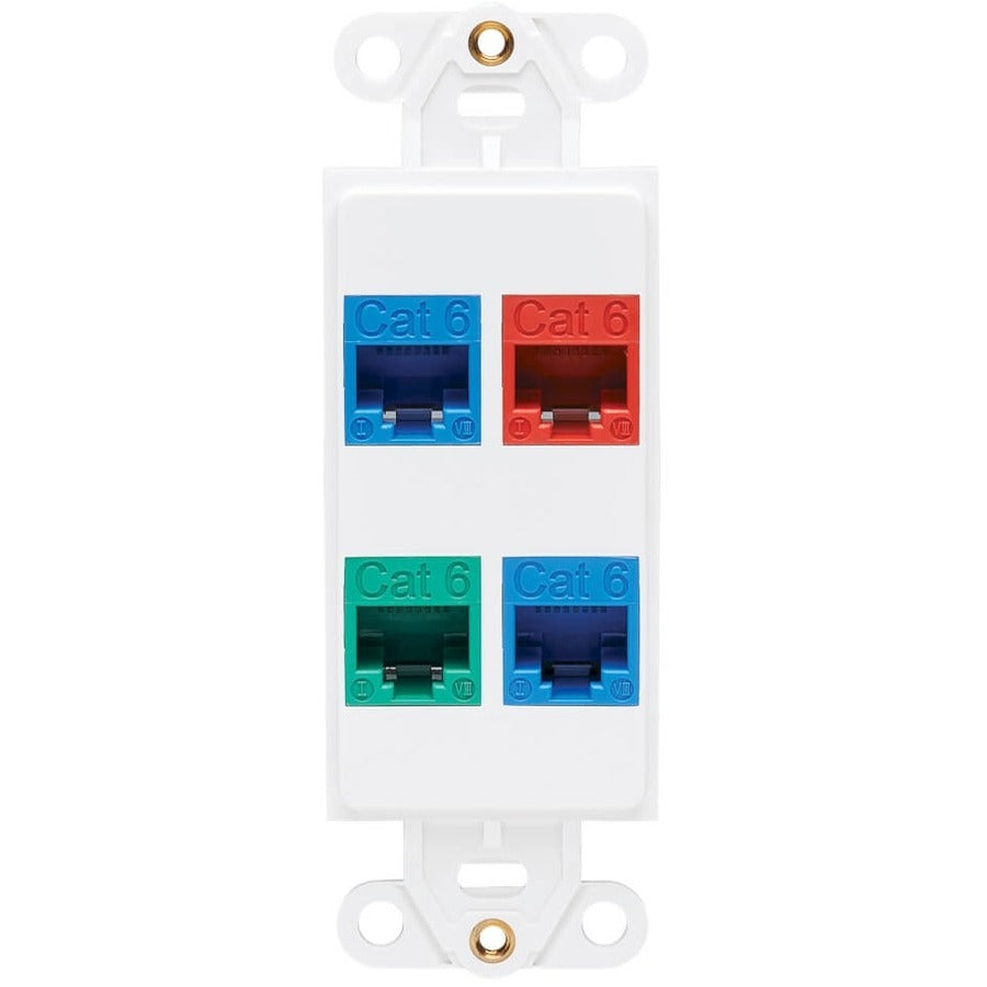 Tripp Lite by Eaton Center Plate Insert, Decora Style - Vertical, 4 Ports N042D-004V-WH