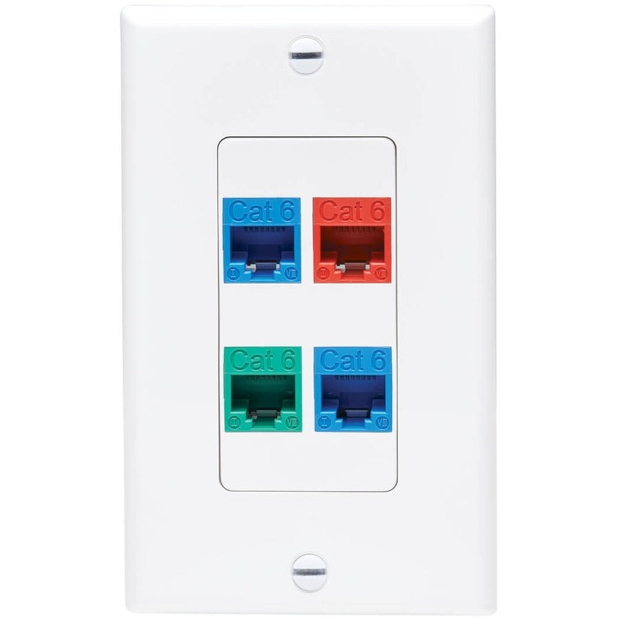 Tripp Lite by Eaton Center Plate Insert, Decora Style - Vertical, 4 Ports N042D-004V-WH