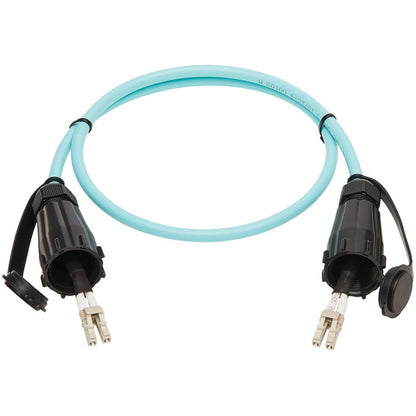 Tripp Lite by Eaton N820-01M-IND 10Gb Duplex Multimode 50/125 OM3 Fiber Patch Cable, Aqua, 1 m N820-01M-IND