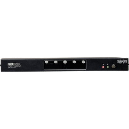 Tripp Lite by Eaton 4-Port Dual Monitor DVI KVM Switch with Audio and USB 2.0 Hub, Cables included B004-2DUA4-K