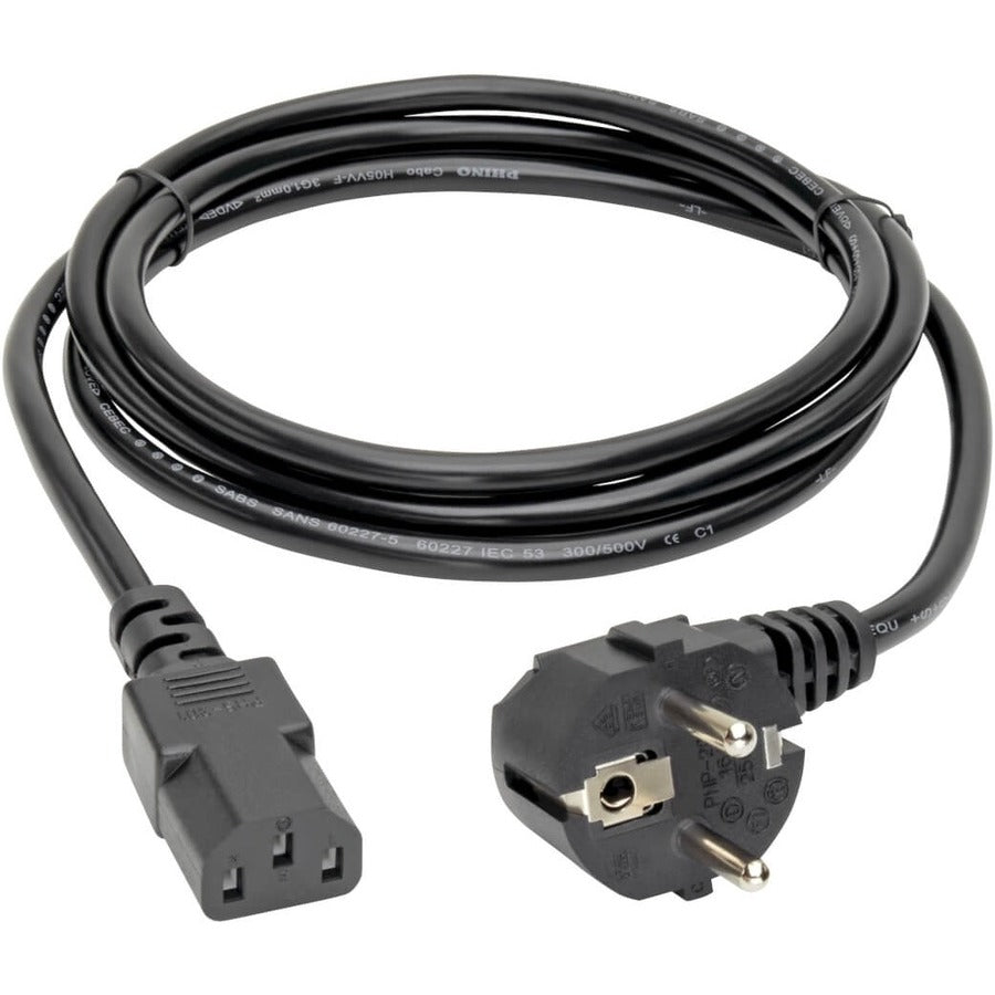 Tripp Lite 6ft 2-Prong Computer Power Cord European Cable C13 to SCHUKO CEE 7/7 Plug 10A 6' P054-006