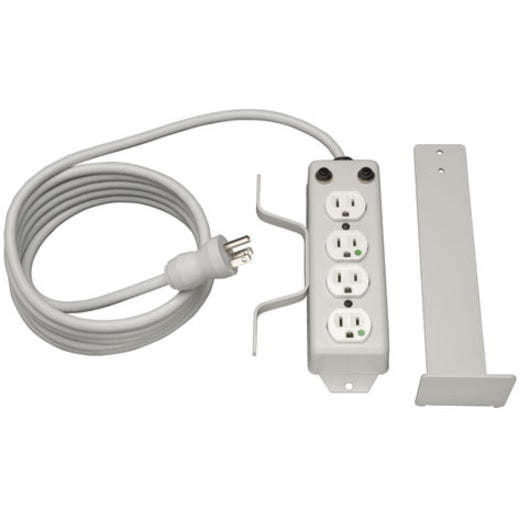 Tripp Lite by Eaton 4-Outlet Medical-Grade Power Strip with Cord Wrap and Drip Shield PS410HGOEMX