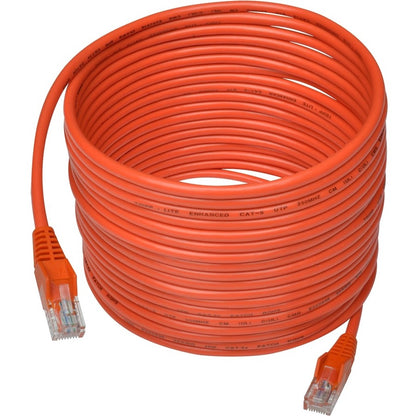 Tripp Lite by Eaton Cat5e 350 MHz Snagless Molded UTP Patch Cable (RJ45 M/M), Orange, 25 ft N001-025-OR