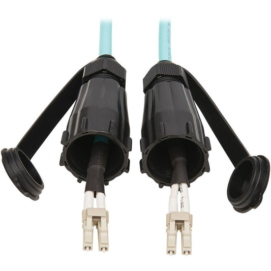 Tripp Lite by Eaton N820-10M-IND 10Gb Duplex Multimode 50/125 OM3 Fiber Patch Cable, Aqua, 10 m N820-10M-IND