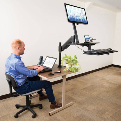 Tripp Lite by Eaton WorkWise Single-Monitor Sit-Stand Desk Clamp Workstation WWSS1327CP