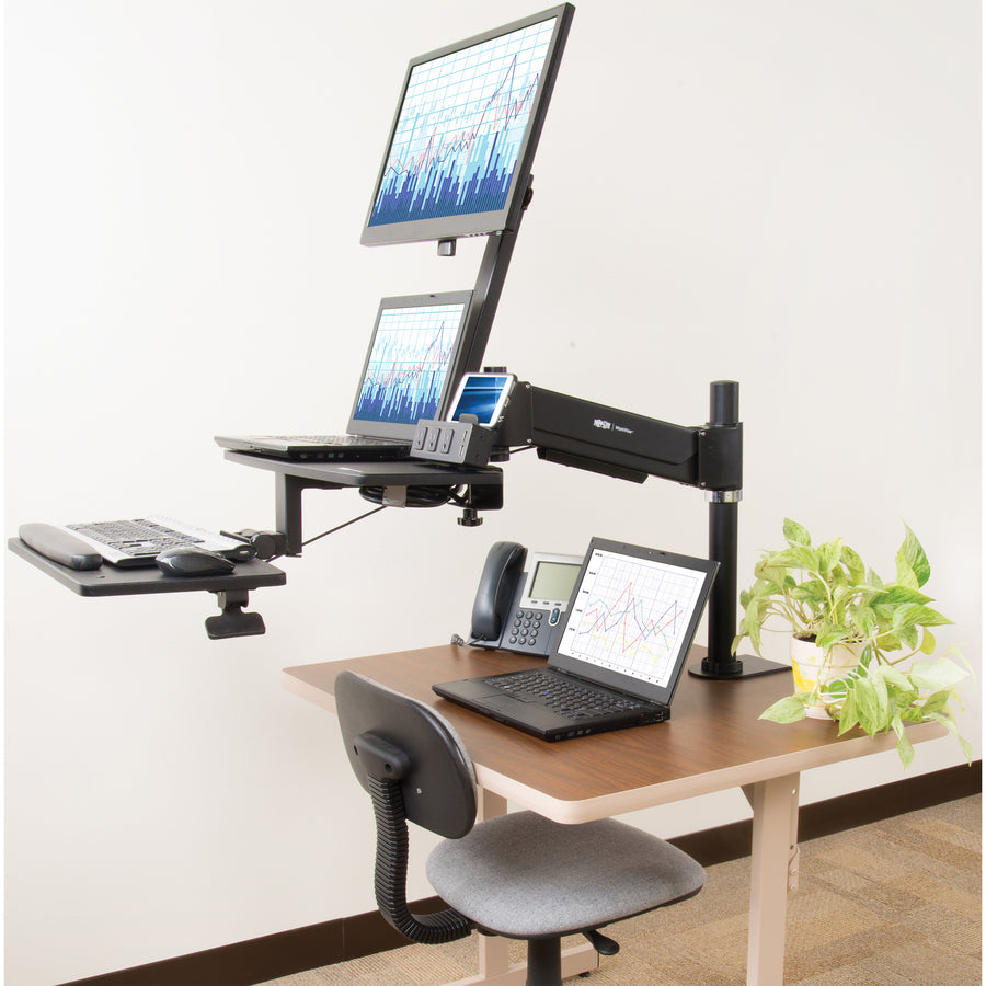 Tripp Lite by Eaton WorkWise Single-Monitor Sit-Stand Desk Clamp Workstation WWSS1327CP