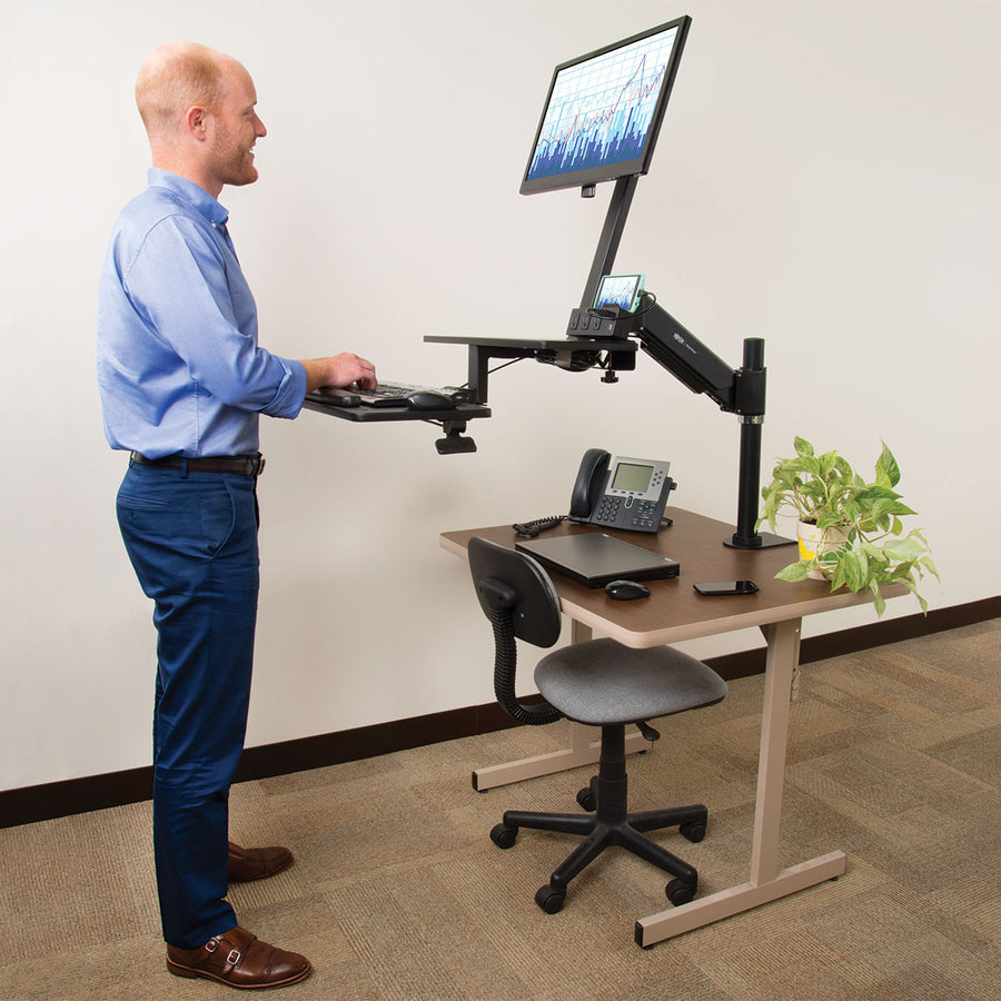 Tripp Lite by Eaton WorkWise Single-Monitor Sit-Stand Desk Clamp Workstation WWSS1327CP