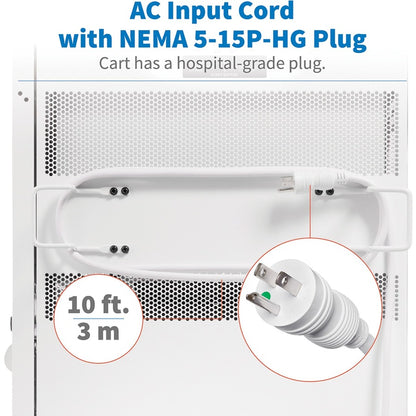 Tripp Lite by Eaton CSC32USBWHG Hospital-Grade 32-Device UV Charging Cart, White CSC32USBWHG