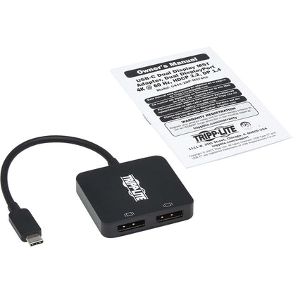 Tripp Lite by Eaton U444-2DP-MST4K6 USB-C Adapter, Dual Display, Black U444-2DP-MST4K6