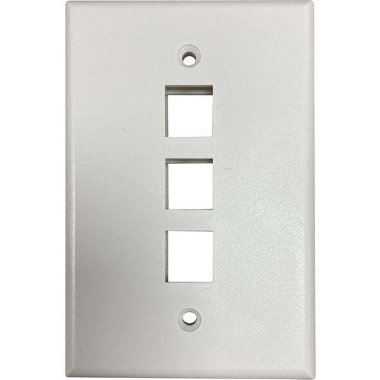 Tripp Lite by Eaton Safe-IT 3-Port Single-Gang Keystone Wall Plate, Antibacterial, Ivory Matte, TAA N042AB-003-IVM