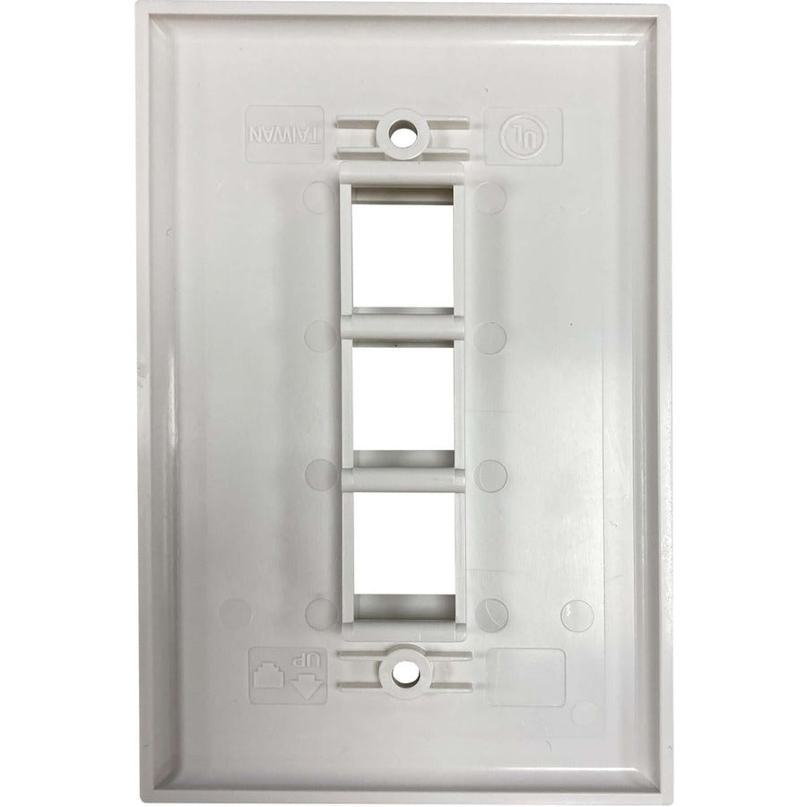 Tripp Lite by Eaton Safe-IT 3-Port Single-Gang Keystone Wall Plate, Antibacterial, Ivory Matte, TAA N042AB-003-IVM