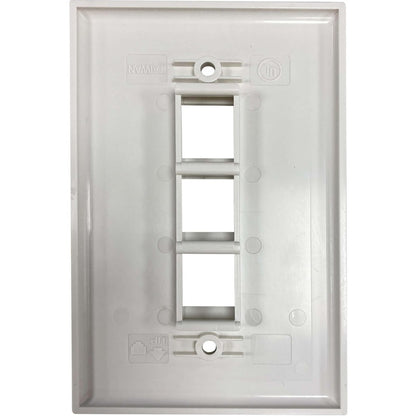 Tripp Lite by Eaton Safe-IT 3-Port Single-Gang Keystone Wall Plate, Antibacterial, Ivory Matte, TAA N042AB-003-IVM