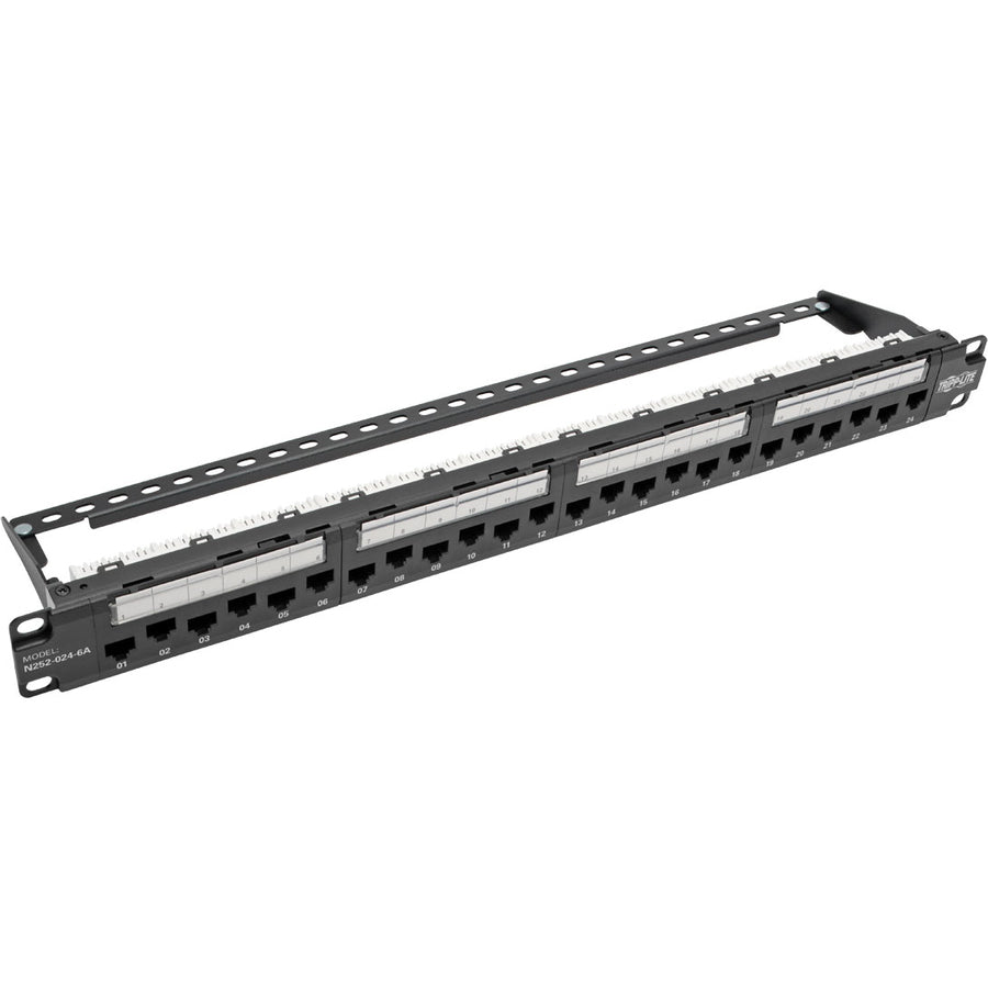 Tripp Lite by Eaton N252-024-6A 24-Port 1U Rack-Mount Cat6a/Cat6/Cat5e 110 Patch Panel N252-024-6A